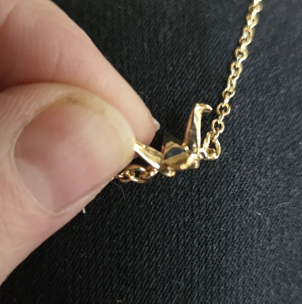 Origami Swan Gold Anklet - Picture 3 of 8